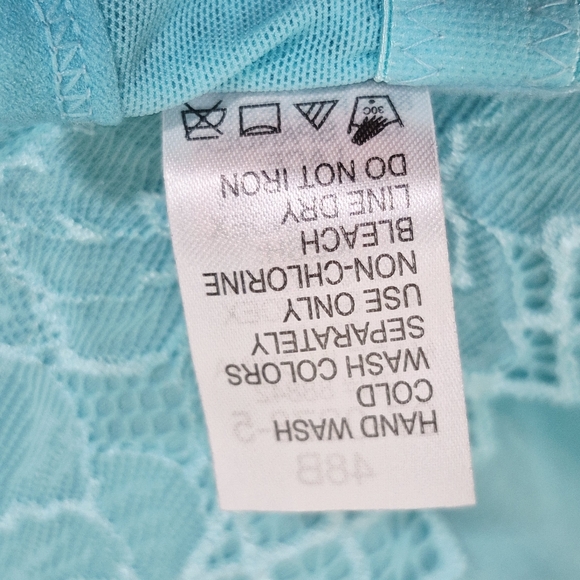 48B Comfort Choice 27-0278-5 Lace Trimmed Spacer Underwire Bra Aqua - Picture 7 of 7